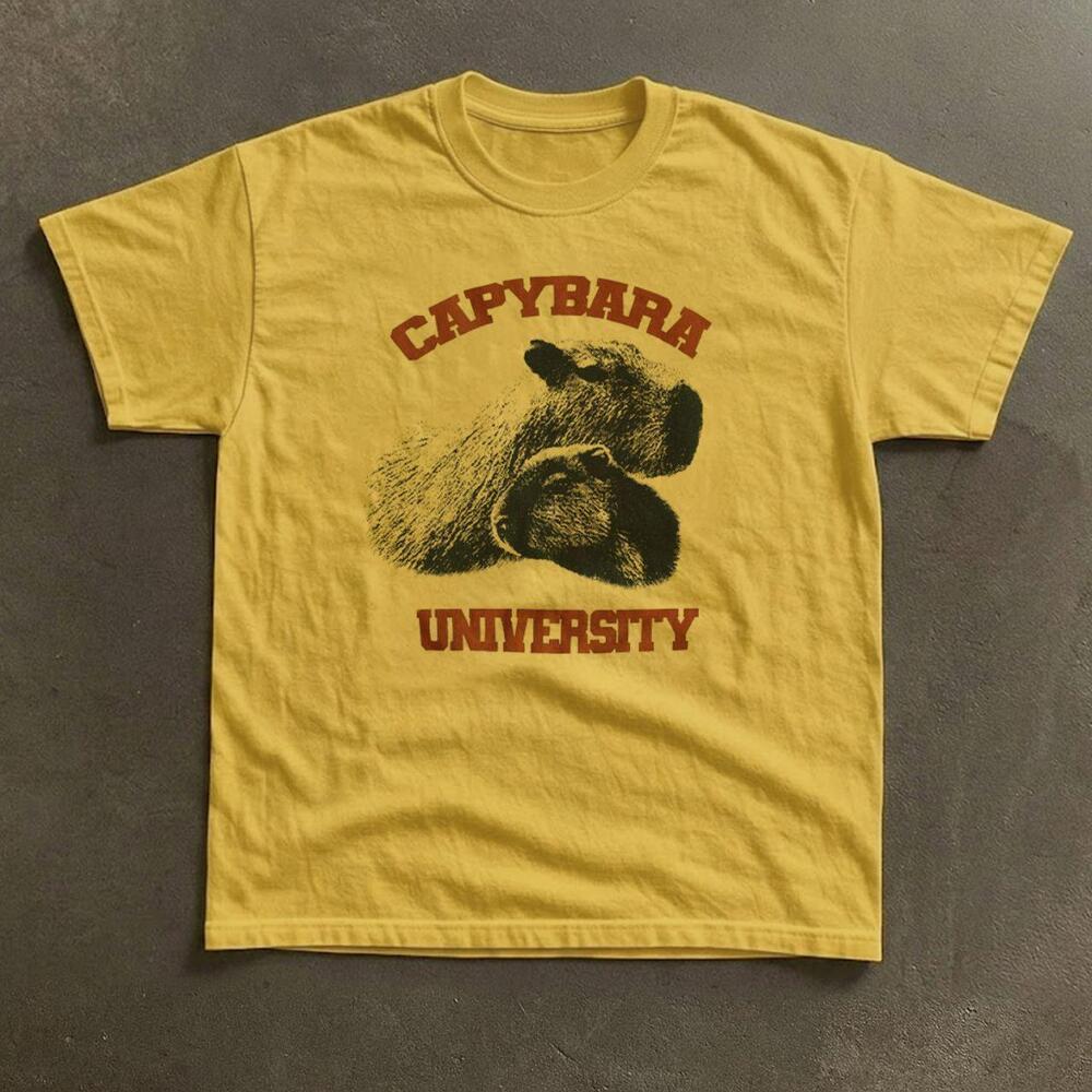 Gildan Capybara University Design Graphic T-Shirt